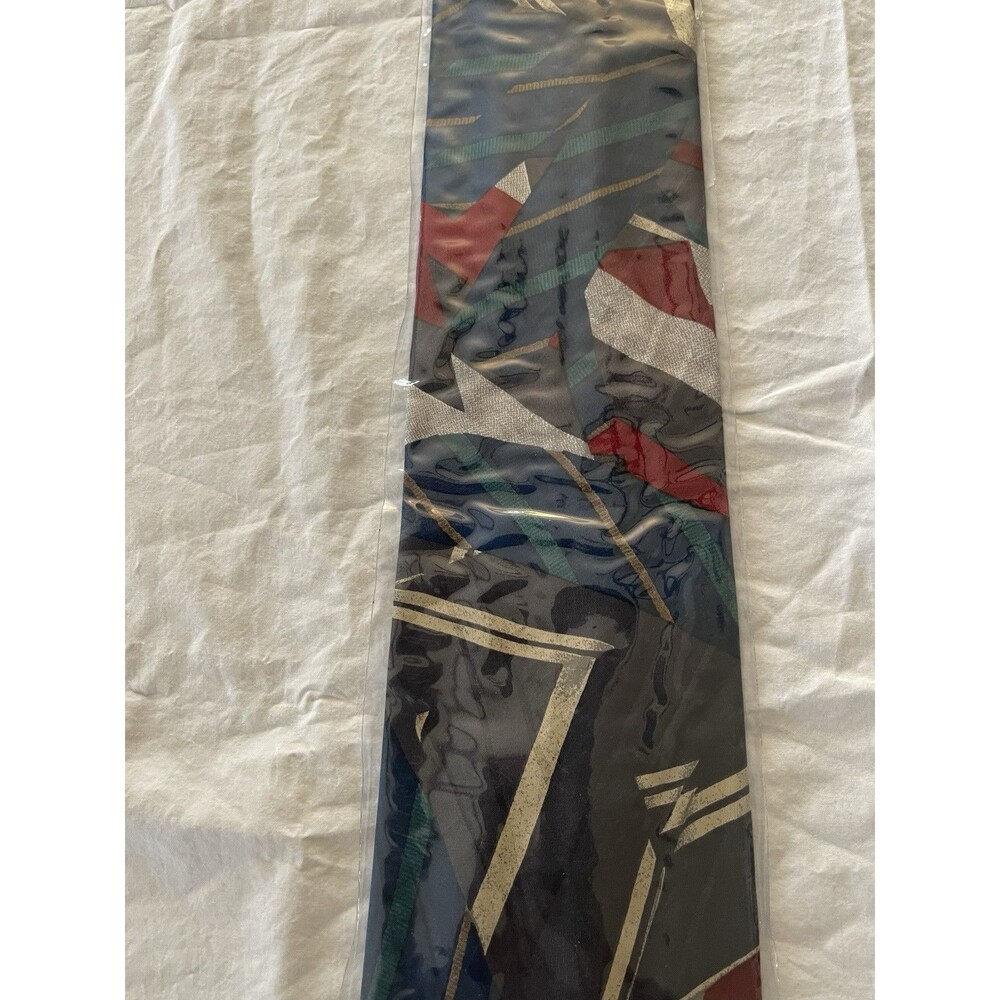 New Vintage Dead Stock 1980’s Claude Montana 100% Silk Blue Retro Absract Tie